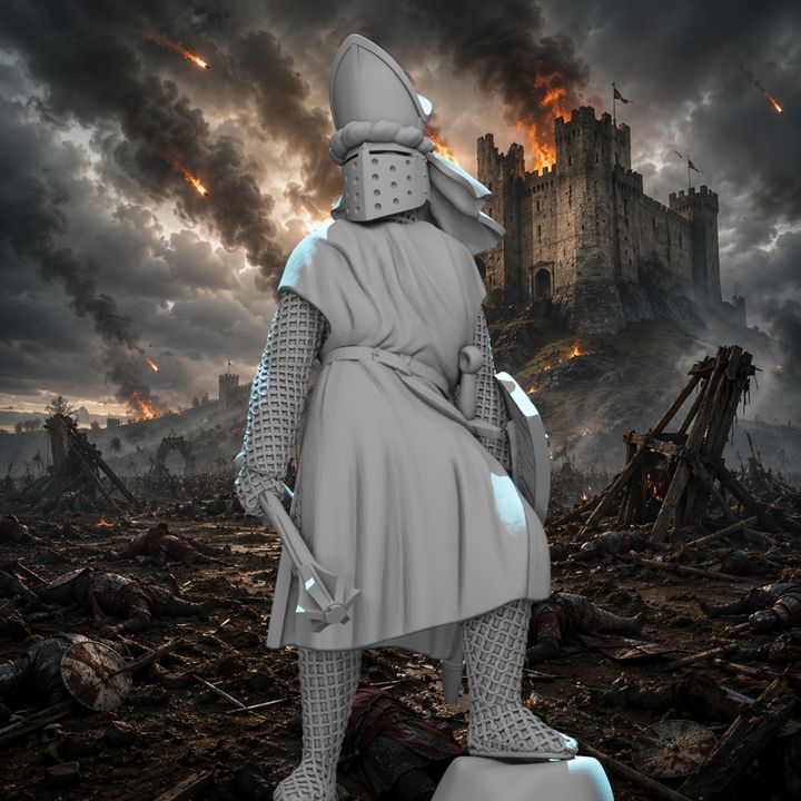 Medieval Warrior Bishop - Commander and Clerk.