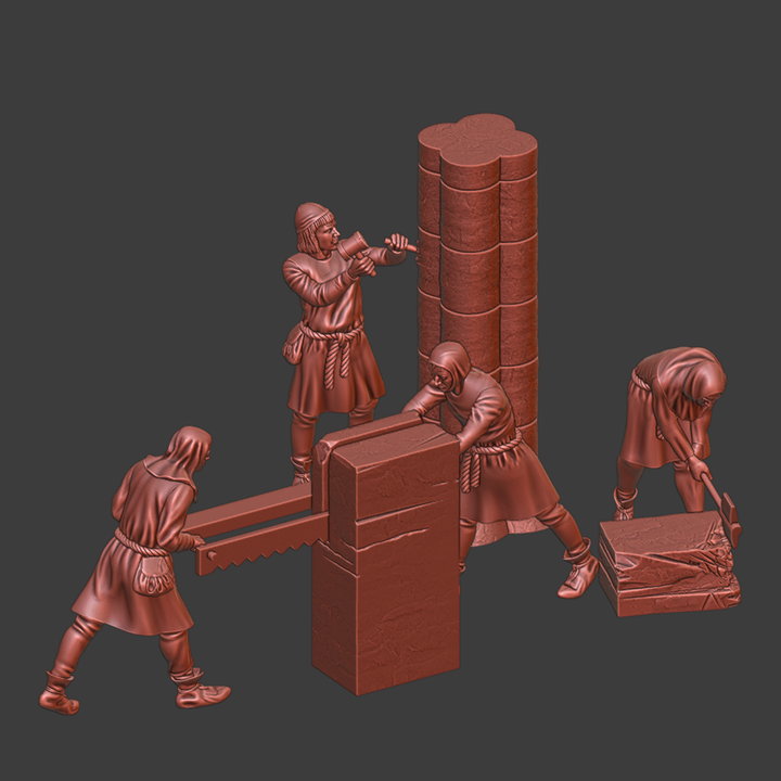 Medieval Mason Workers.