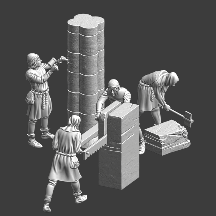 Medieval Mason Workers.