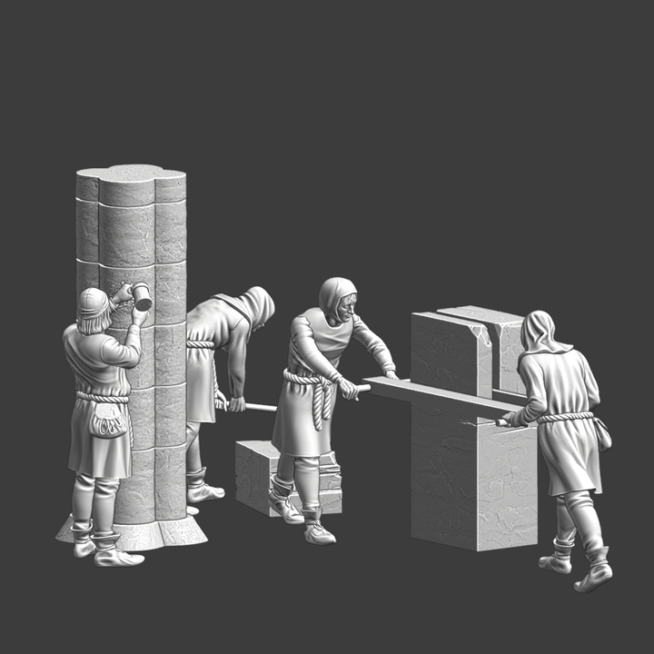 Medieval Mason Workers.