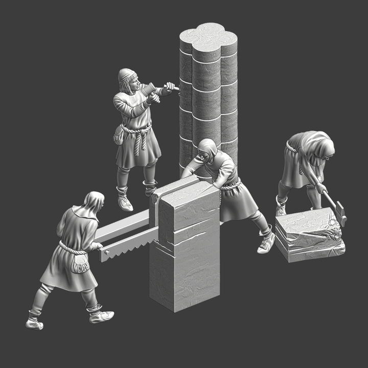 Medieval Mason Workers.