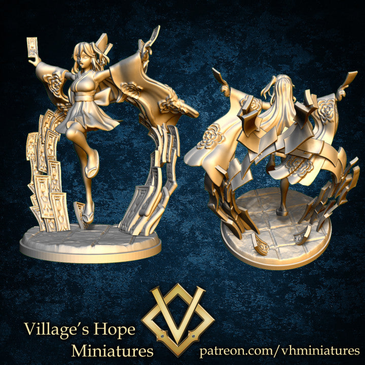 Fantasy Style Miko With Amulet by Village's Hope Miniatures