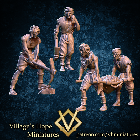 Miner, Prisoner Miner, Wuxia Miner by Village's Hope Miniatures