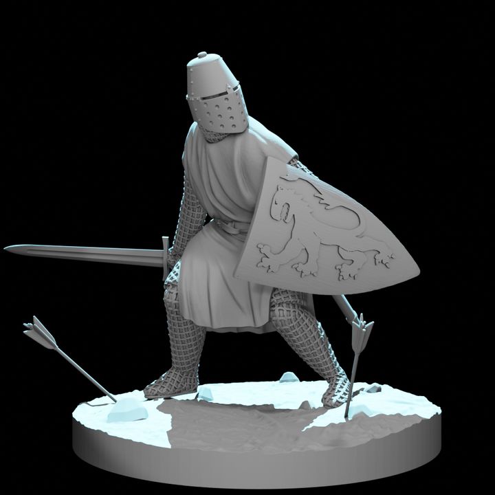 Medieval Knight Under Arrow Fire – Defending with Shield