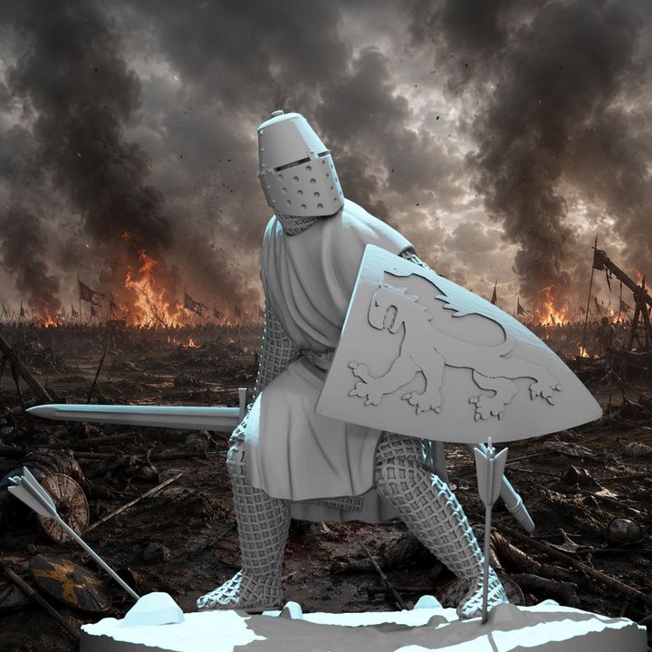 Medieval Knight Under Arrow Fire – Defending with Shield
