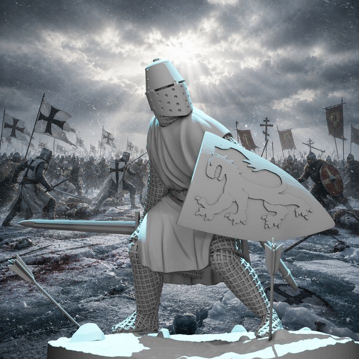 Medieval Knight Under Arrow Fire – Defending with Shield