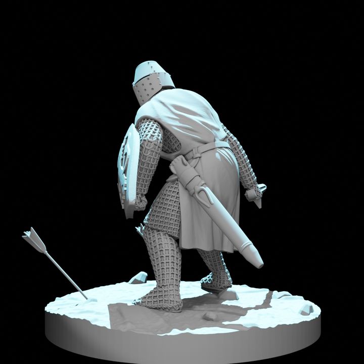 Medieval Knight Under Arrow Fire – Defending with Shield