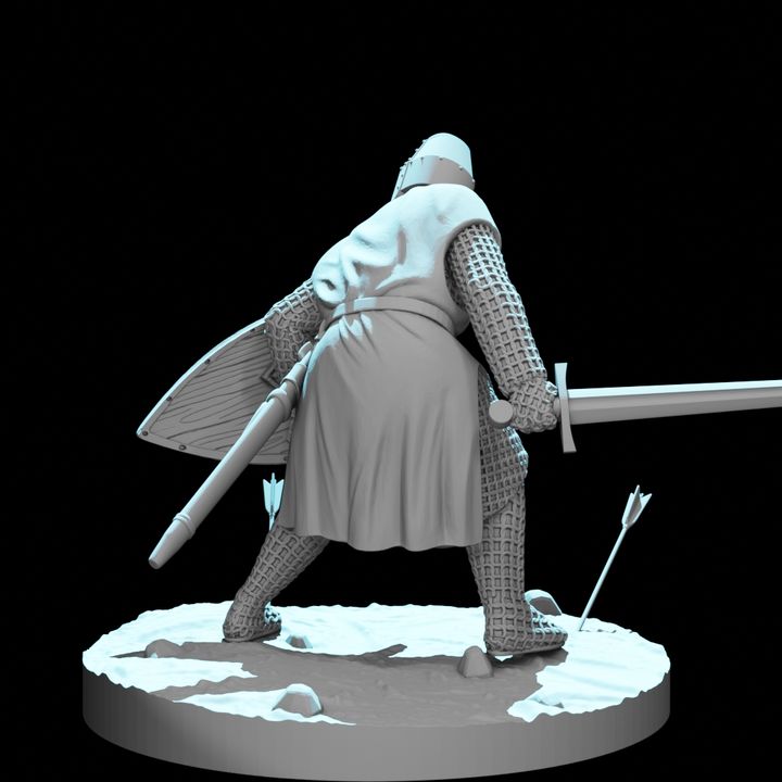 Medieval Knight Under Arrow Fire – Defending with Shield