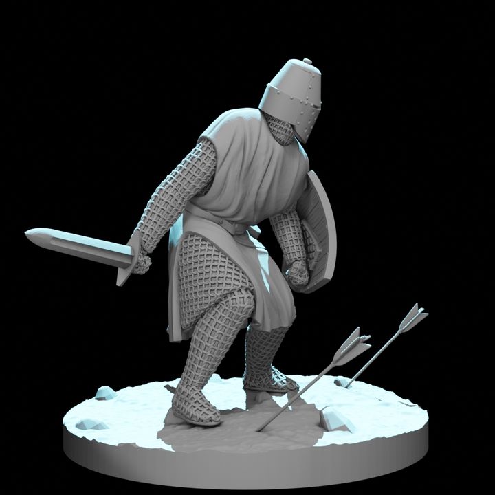 Medieval Knight Under Arrow Fire – Defending with Shield