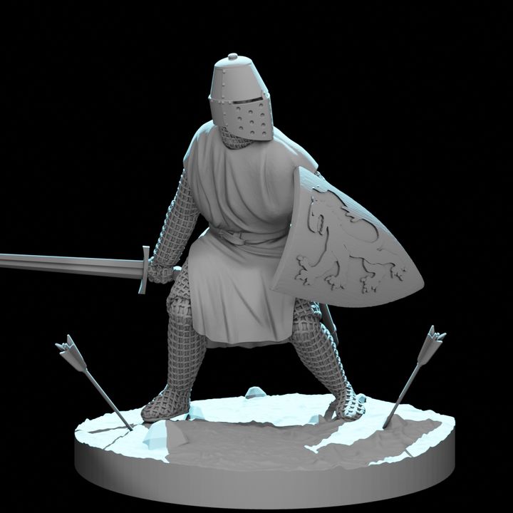 Medieval Knight Under Arrow Fire – Defending with Shield