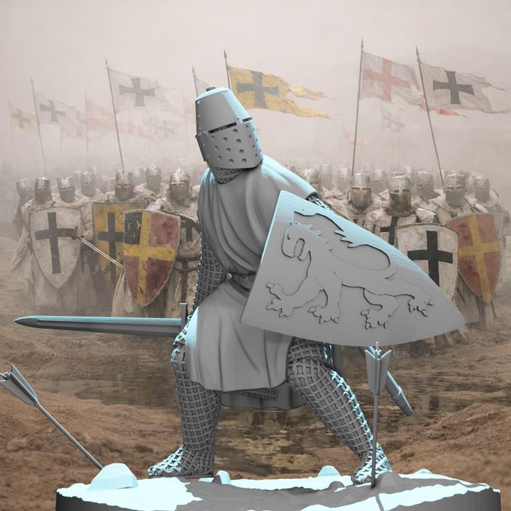 Medieval Knight Under Arrow Fire – Defending with Shield