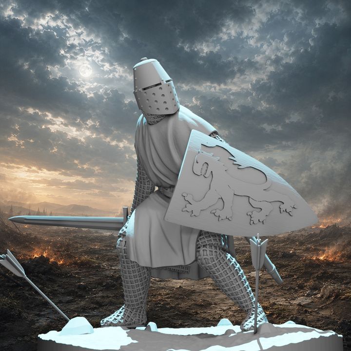 Medieval Knight Under Arrow Fire – Defending with Shield