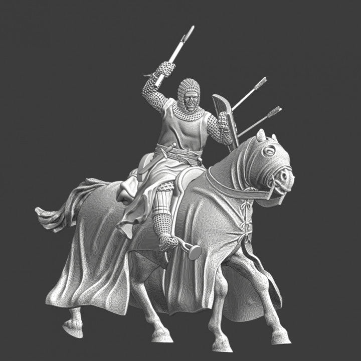 Leper Knight mounted, fighting with axe