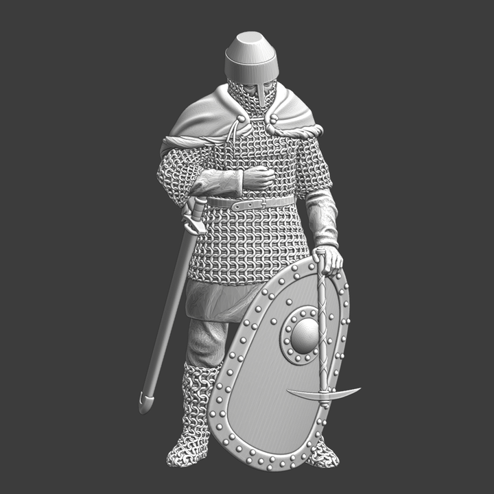 Medieval Welsh crusader knight, with pike-axe