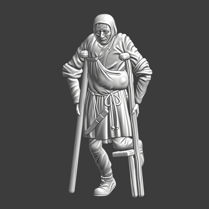 Medieval beggar miniature