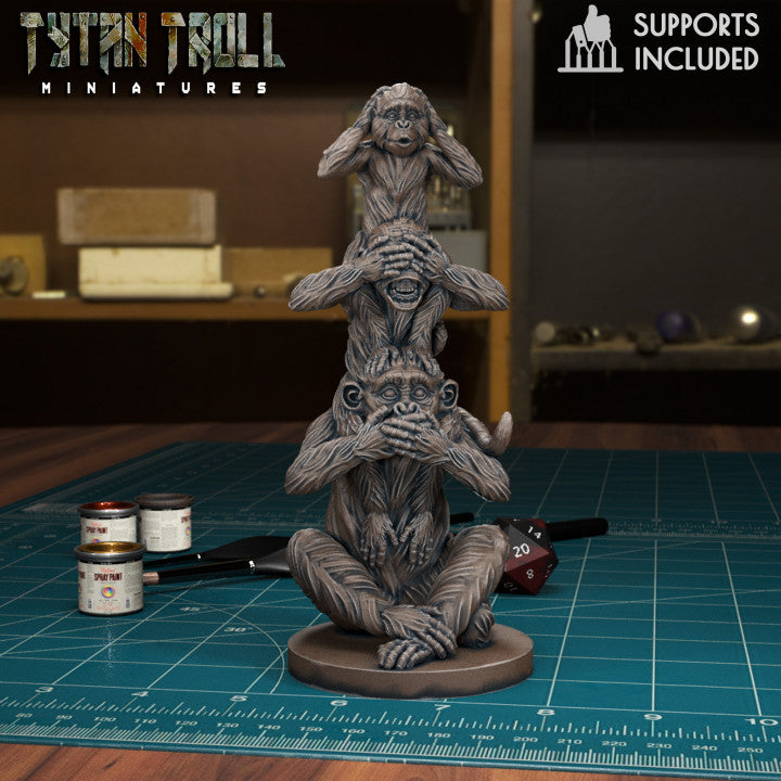 Monkey Totem See No Evil by Tytan Troll Miniatures