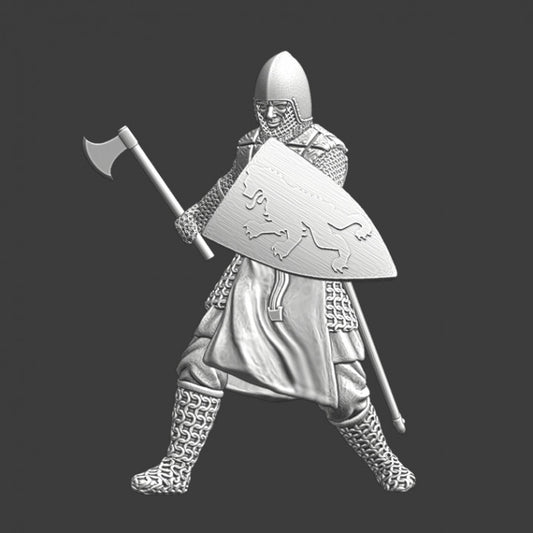 Medieval Guard with axe - advancing