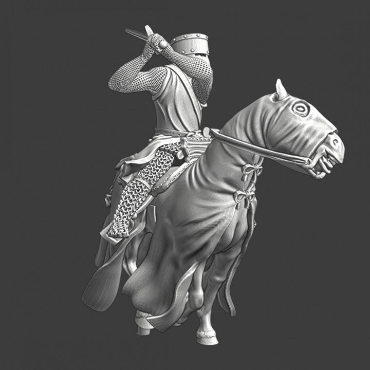 Mounted Teutonic Knight with two-hand sword