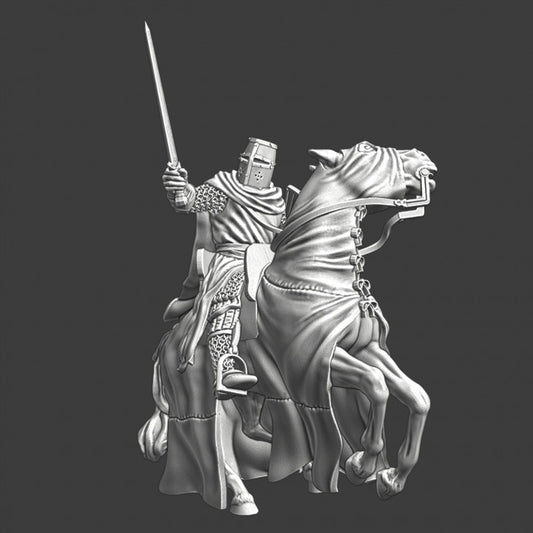 Mounted Teutonic Knight fighting from horseback