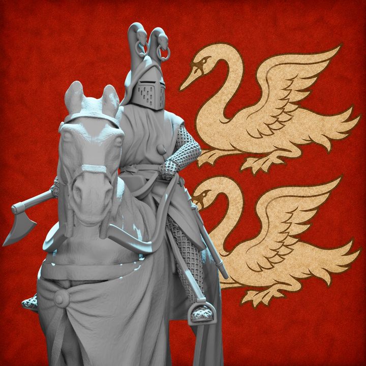 Sir Swan Mounted Knight – Crested Helm