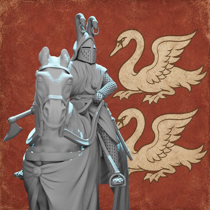 Sir Swan Mounted Knight – Crested Helm