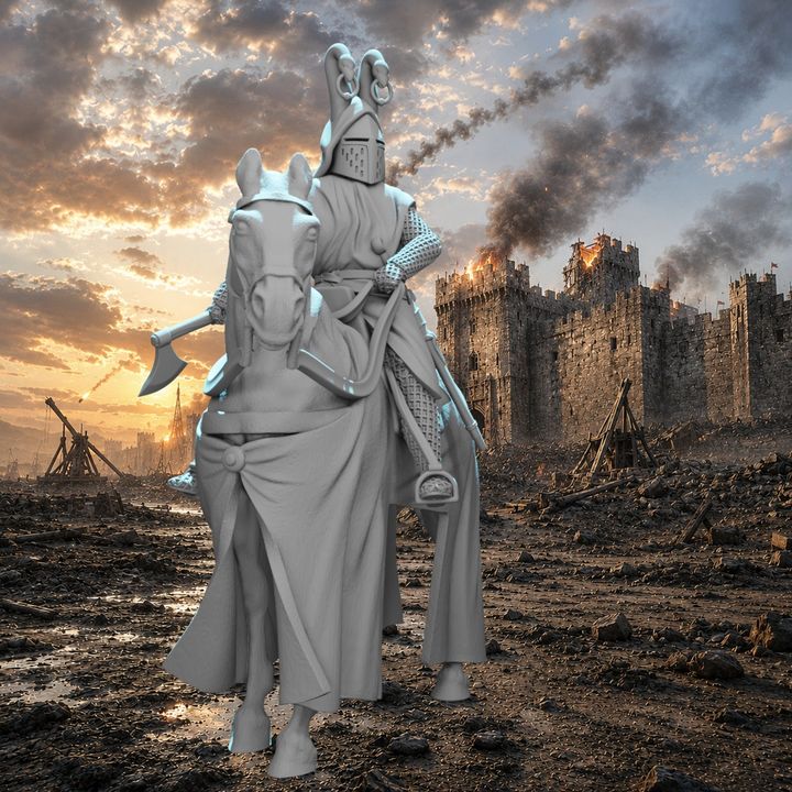 Sir Swan Mounted Knight – Crested Helm