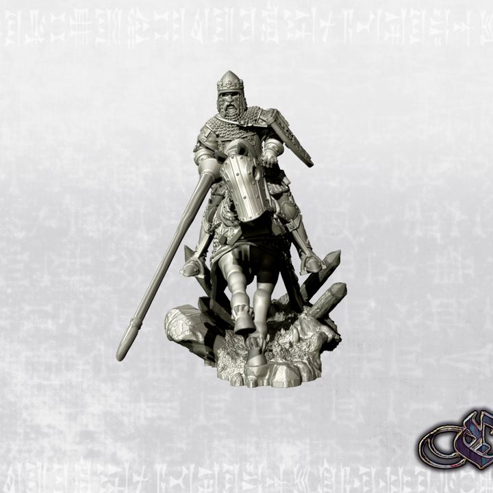 "Black Prince on horse with crowned bascinet" by Ezipion miniatures.