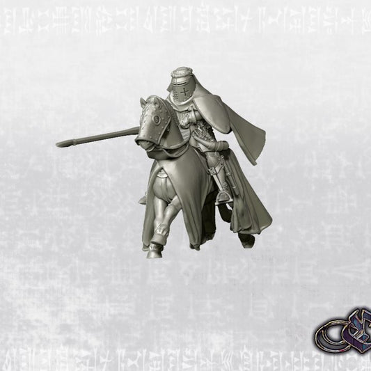 “Late Teutonic Knight_Great Helmet on Horse – 14th century” by Ezipion miniatures