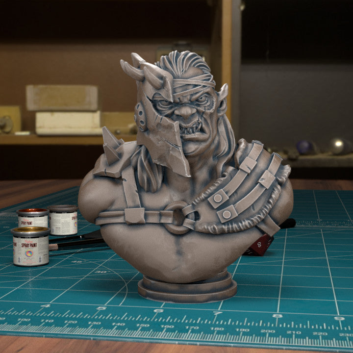 Orc Head Bust 04 by Tytan Troll Miniatures