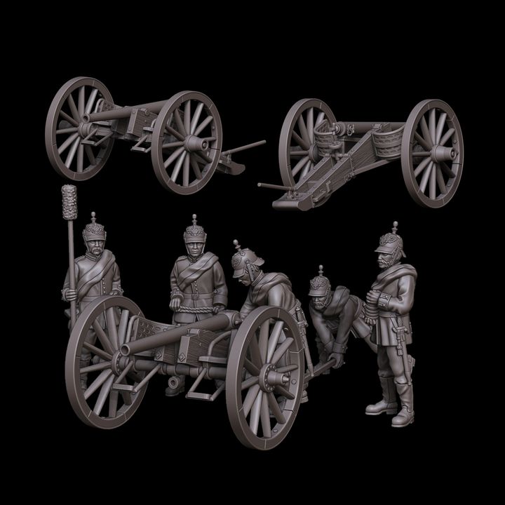 C64 Krupp 4Pounder Field Cannon and Guard artillery Crew by Styriwar
