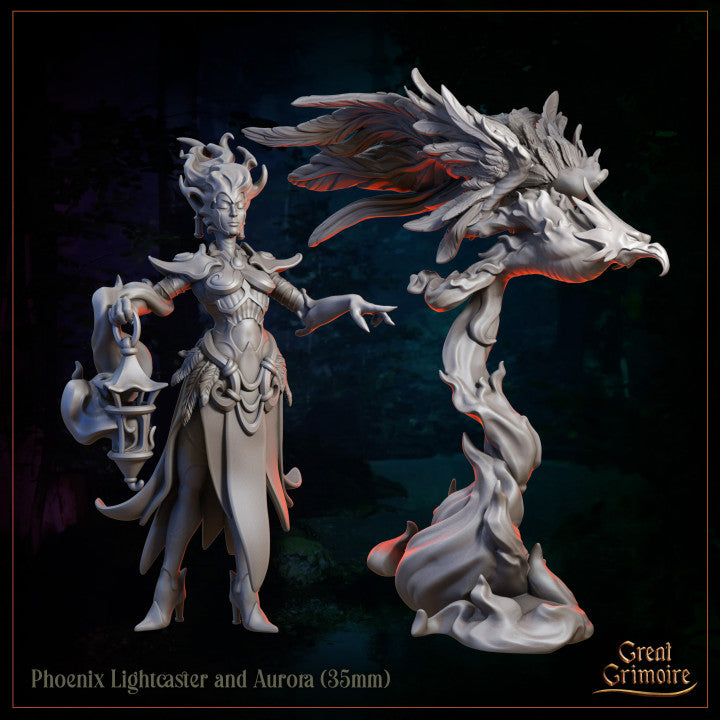 Phoenix Lightcaster and Aurora by Great Grimoire