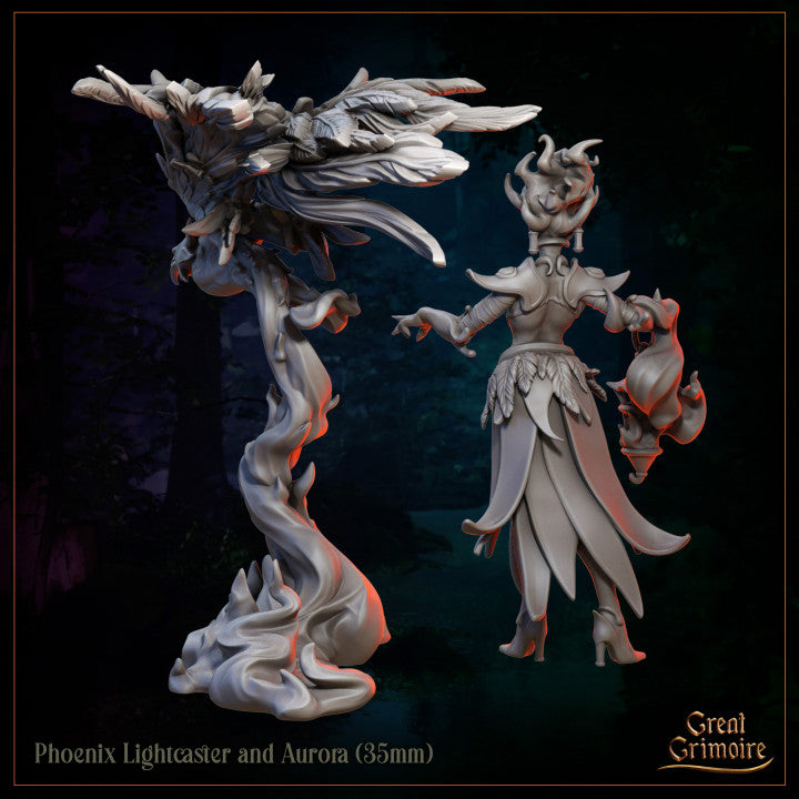 Phoenix Lightcaster and Aurora by Great Grimoire