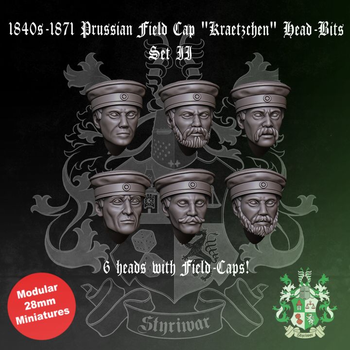1840s-1871 Prussian Field Cap "Krätzchen" Head-Bits Set II by Styriwar