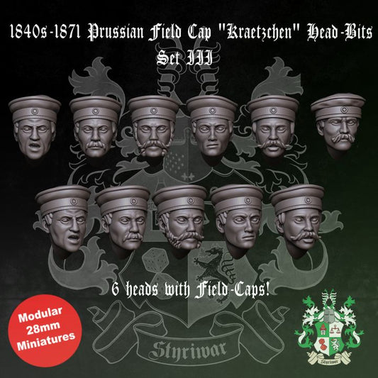 1840s-1871 Prussian Field Cap "Krätzchen" Head-Bits Set III by Styriwar