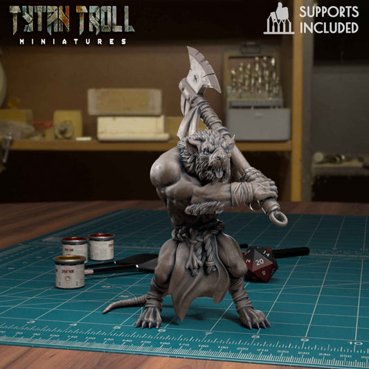 Ratman Axe 01 by Tytan Troll Miniatures