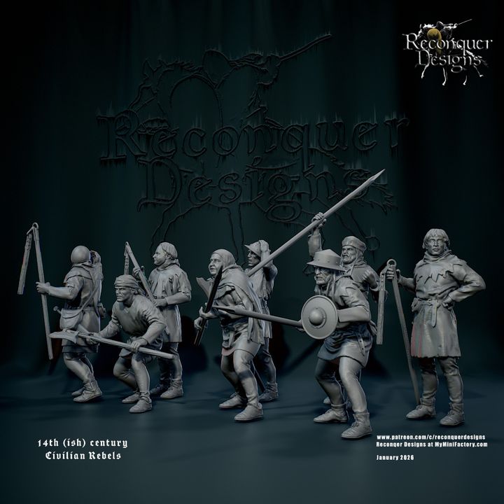 14th-ish century Medieval Civilian Rebels by Reconquer Designs