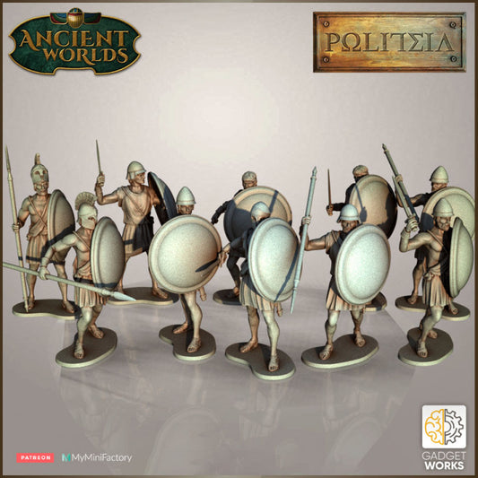 Greek Hoplites (unarmoured) by Gadgetworks Miniatures