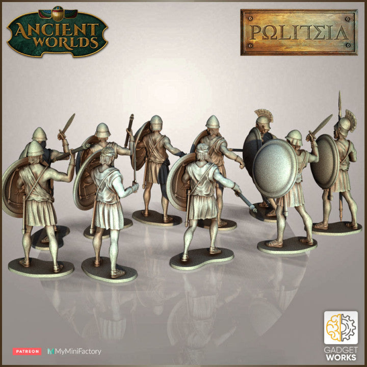 Greek Hoplites (unarmoured) by Gadgetworks Miniatures