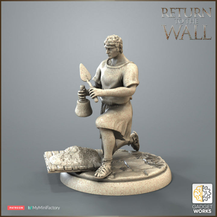 Roman construction workers and surveyor by Gadgetworks Miniatures