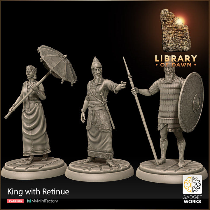 Babylonian King and Retinue - Library of Dawn by Gadgetworks Miniatures