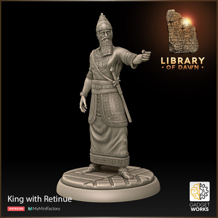 Babylonian King and Retinue - Library of Dawn by Gadgetworks Miniatures