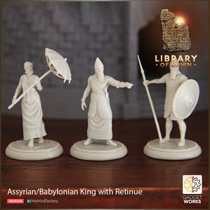 Babylonian King and Retinue - Library of Dawn by Gadgetworks Miniatures