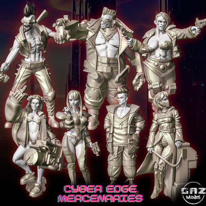 Cyber Edge Mercenaries - Full Gang by Gaz Minis