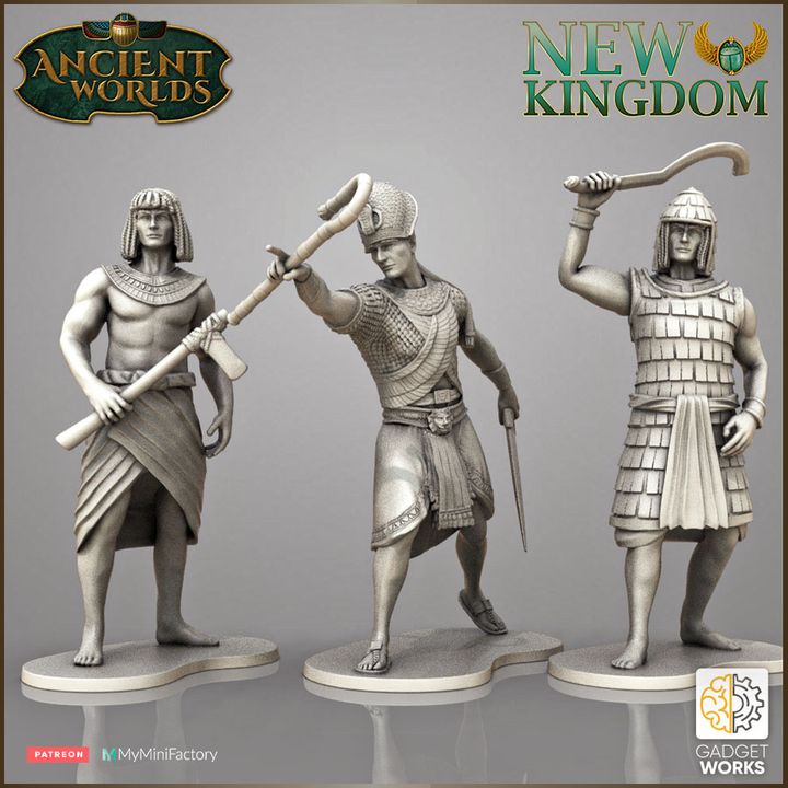 Pharaoh and New Kingdom officers by Gadgetworks