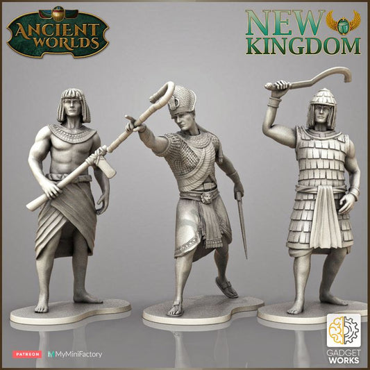 Pharaoh and New Kingdom officers by Gadgetworks