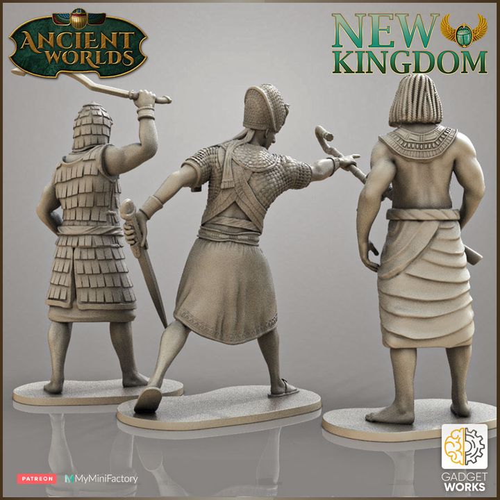 Pharaoh and New Kingdom officers by Gadgetworks