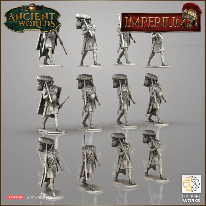 Roman Imperial Legionaries Marching with Mule by Gadgetworks Miniatures