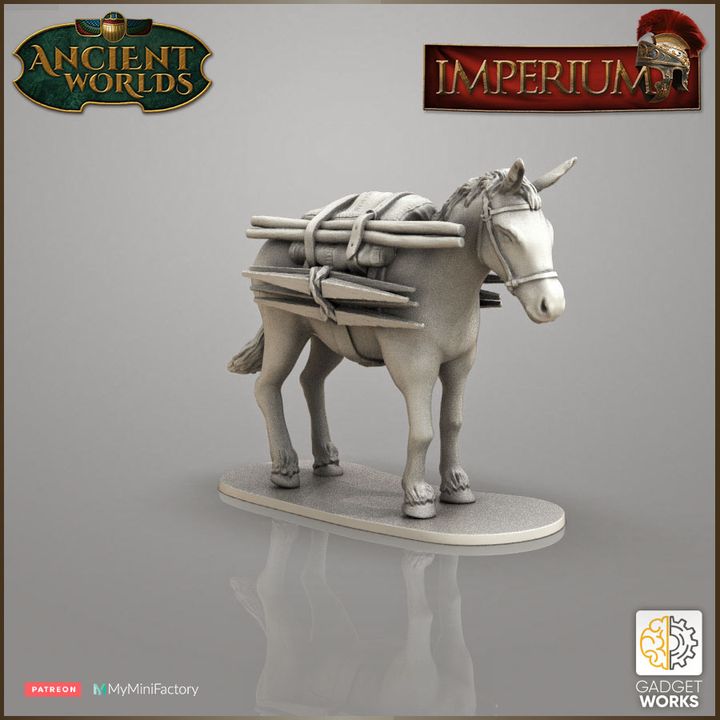 Roman Imperial Legionaries Marching with Mule by Gadgetworks Miniatures