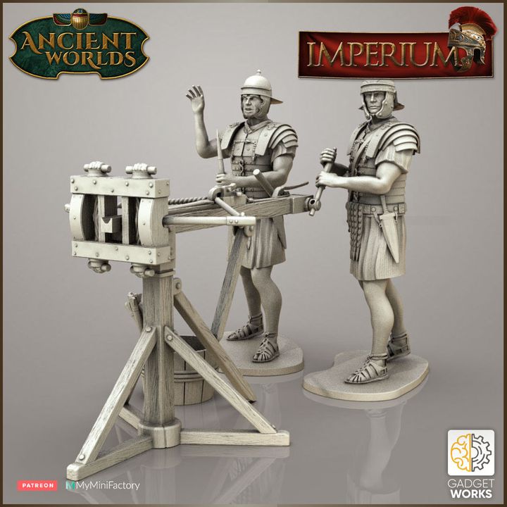 Roman Scorpion catapult with crew by Gadgetworks Miniatures