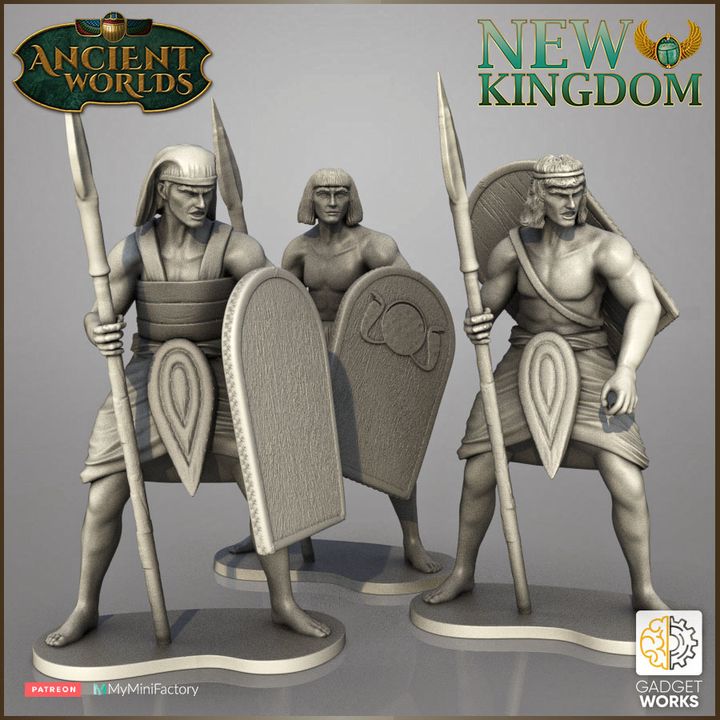 New Kingdom Egyptian Spearmen by  Gadgetworks